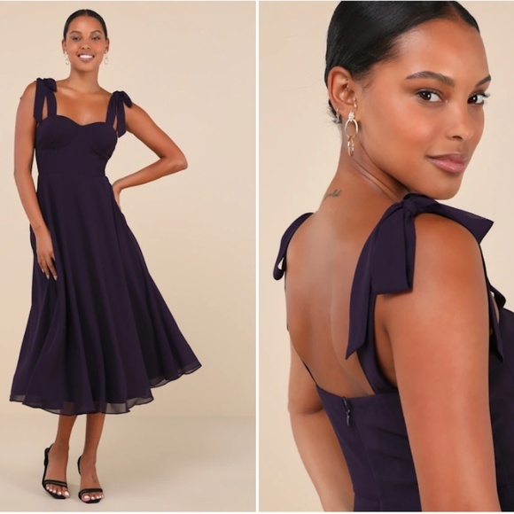 Lulus Dresses & Skirts - LULUS Sexy Prom Wedding Bridesmaid Sexy Classy Bustier Flowy Flirty Midi Dress